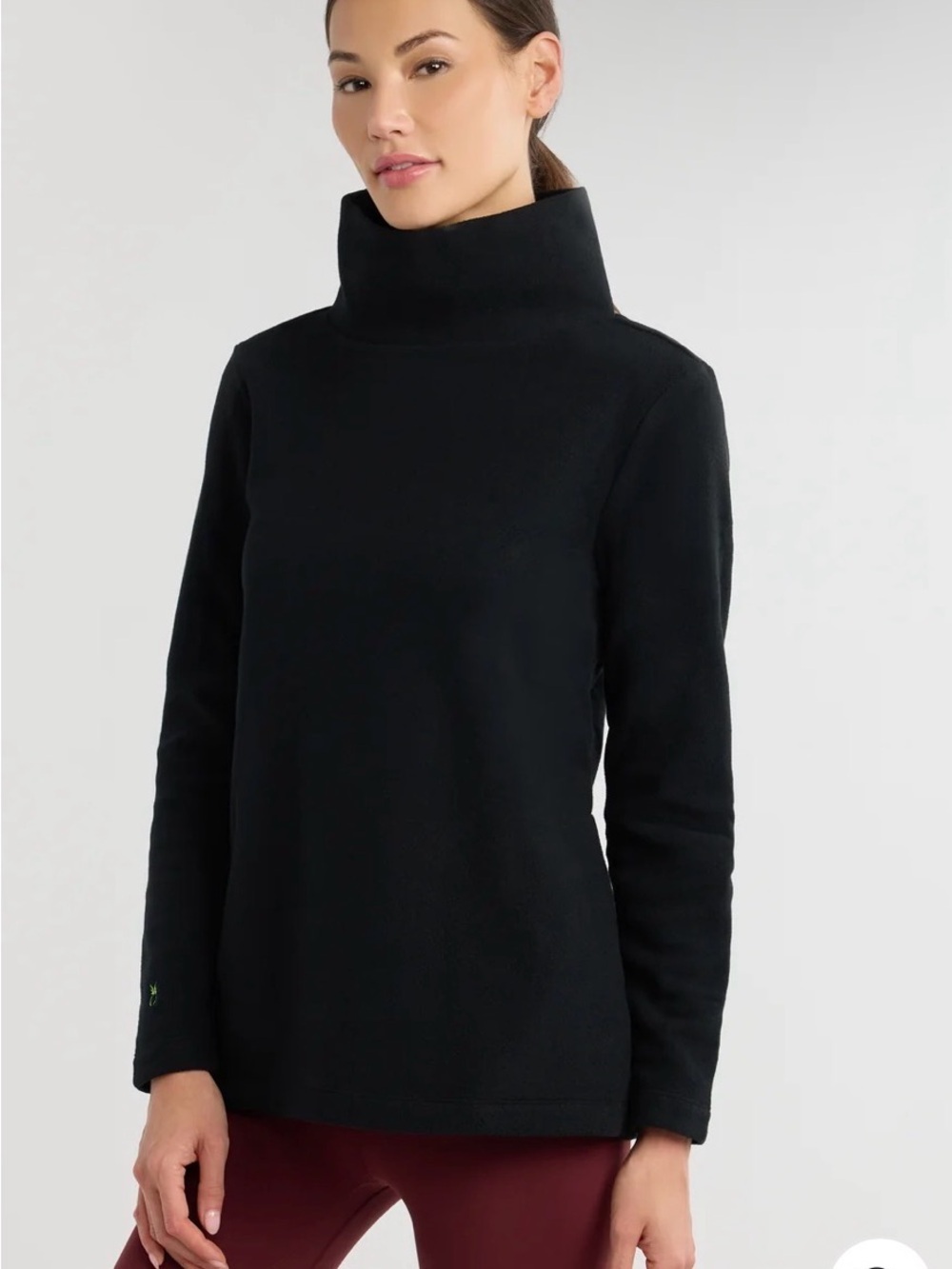NWOT Dudley Stephen’s Cobble Hill Black Funnel Neck Women's Vello Fleece-XS